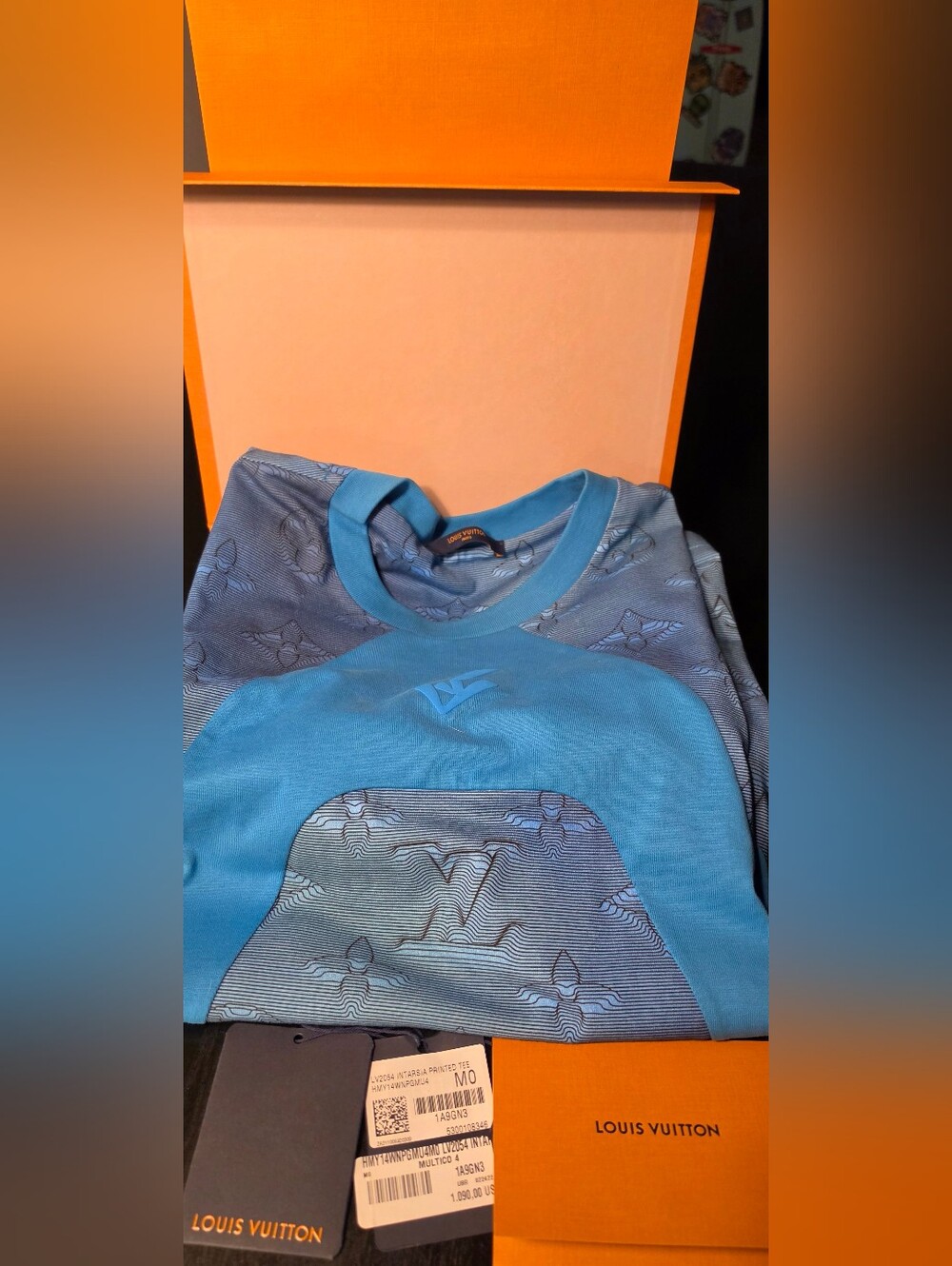 Louis Vuitton Light Blue Mens' Logo Crewneck Sweatshirt